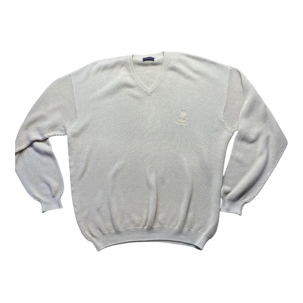 Peter Scott Sweater Mens V Neck Knit Waffle Texture Made In‎ Scotland Size 2x